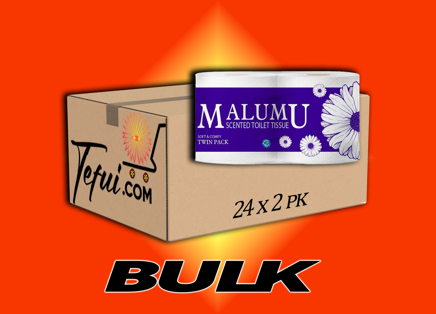 Carton of Malumu Toilet Paper